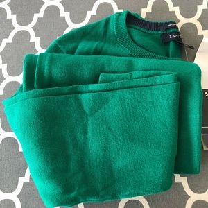 Land’s End 100% Supima Cotton Crewneck Shirt Emerald Gulf